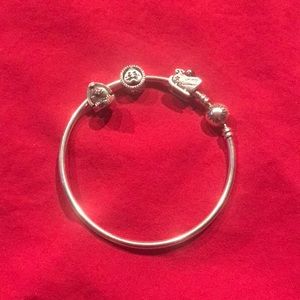 Pandora bracelet with 3 charms